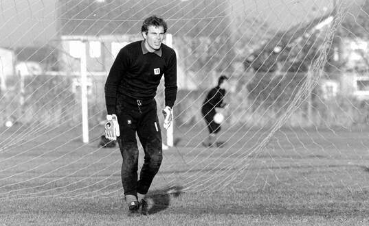 Goalkeeper Jan Möller at a training session