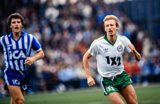 Göteborgs Glenn Hysén och Hammarbys Jonnie Efraimsson