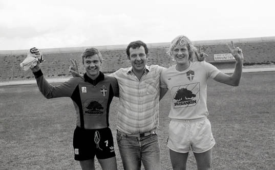 Bengt Nilsson, målvakt, Supporter  och Håkan Sandberg