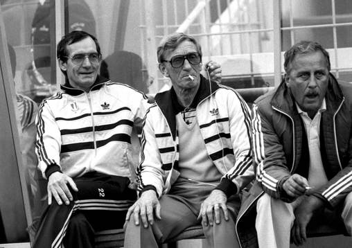 Malmös tränare Roland Grip och lagledaren Egon Jönsson