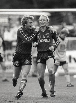 Roger Bergström och Thomas Ahlström, Elfsborg, jubel,