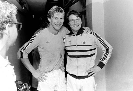 Malmös målskytt Thomas Sunesson och Hasse Borg