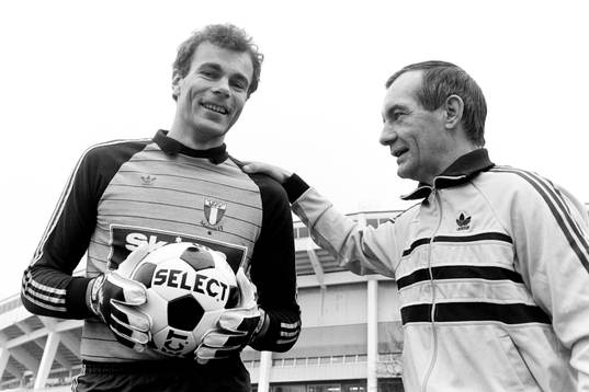 Jan Möller, målvakt och Tord Grip, tränare
