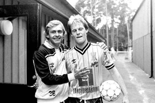 Mjällbys tränare Göran Bogren och Mikael Holgersson