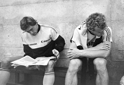 New signings Preben Elkjaer and Hans-Peter Briegel