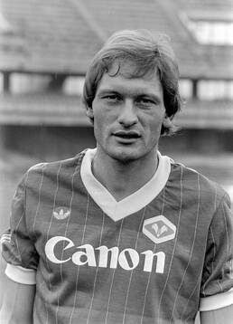New signing Preben Elkjaer at stadium