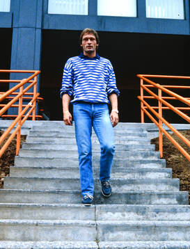 Preben Elkjaer outside stadium