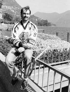 Mats Waltin of HC Lugano at Lake Lugano