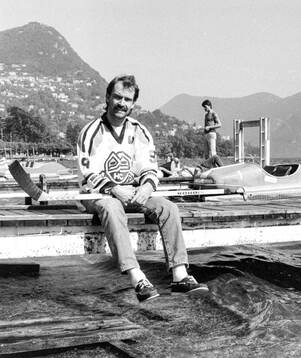 Mats Waltin of HC Lugano at Lake Lugano