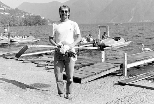 Mats Waltin of HC Lugano at Lake Lugano