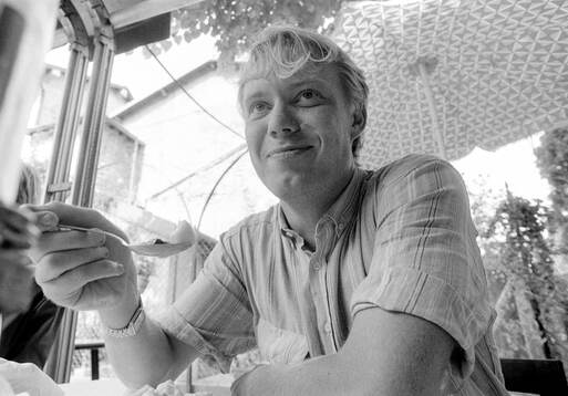 Lars Larsson of Atalanta at restaurant in Bergamo