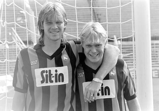 Glenn Stromberg and Lars Larsson of Atalanta