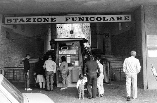 Funicolare Bergamo Alta. Funicular railway in downtown