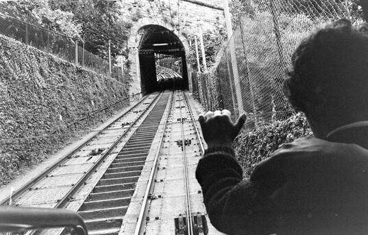 Funicolare Bergamo Alta. Funicular railway in downtown
