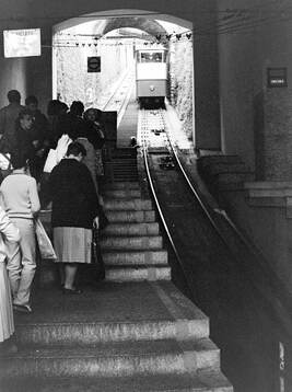 Funicolare Bergamo Alta. Funicular railway in downtown
