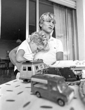 Thomas Larsson of Nice with his son