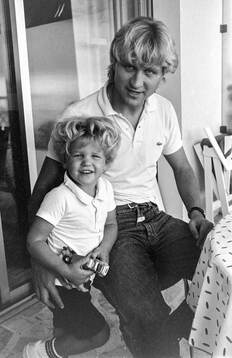 Thomas Larsson of Nice with his son