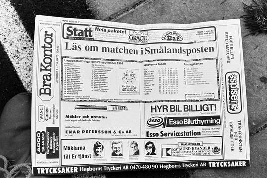 Matchprogram, programblad