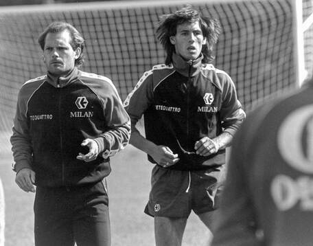 Milans english players Ray Wilkins and Mark Hateley