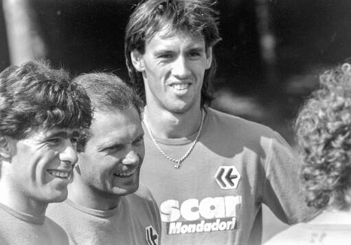 Ray Wilkins and Mark Hateley of Milan