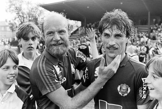 Helsingborgs målskyttar Thomas Sjöberg och Vladimir
