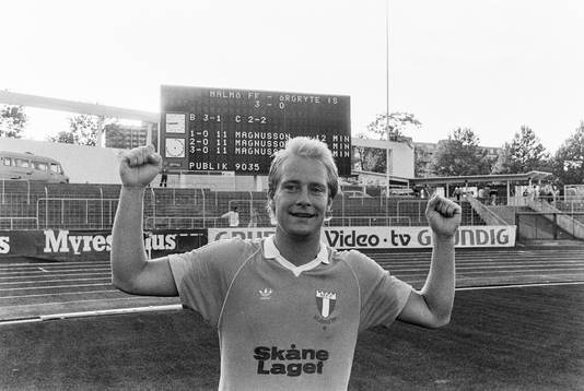 Malmös matchhjälte och tremålsskytt Mats Magnusson jublar