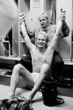 Malmös matchhjälte och tremålsskytt Mats Magnusson jublar