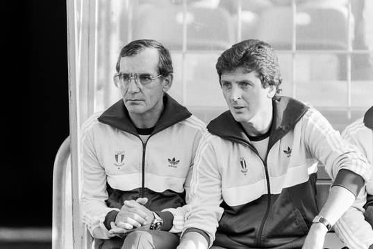 Tord Grip och Roy Hodgson, tränare i Malmö