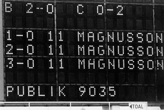 Resultattavlan på Malmö Stadion