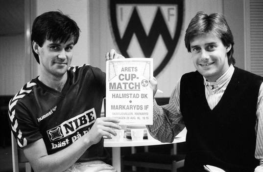 Nanne Bergstrand, tränare, Markaryd och Stefan Lundin,