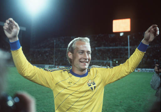 Fotboll, Mats Magnusson, Sverige, jubel