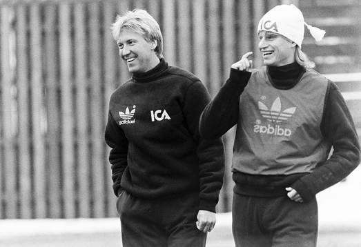 Michael Andersson och Stefan Pettersson på en träning