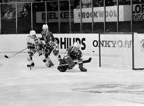 Peter Lindmark, målvakt och Leif Carlsson, Färjestad