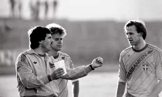 Olle Nordin, förbundskapten, Roland Nilsson och Dan