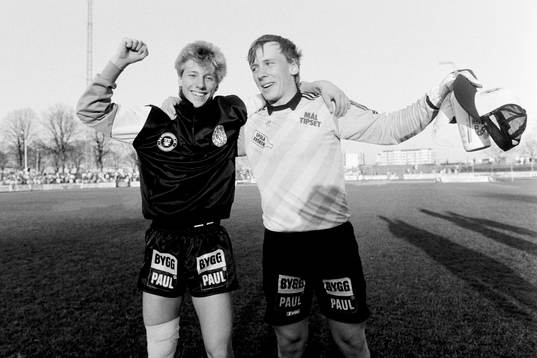 Thomas Gustavsson och Leif Nilsson, målvakt i Landskrona