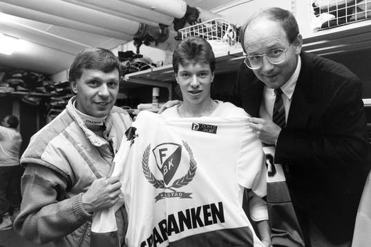 Tränare Conny Evensson, Roger Johansson och ordförande