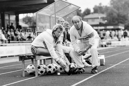 Sveriges förbundskapten Benny Lennartsson och Magnus