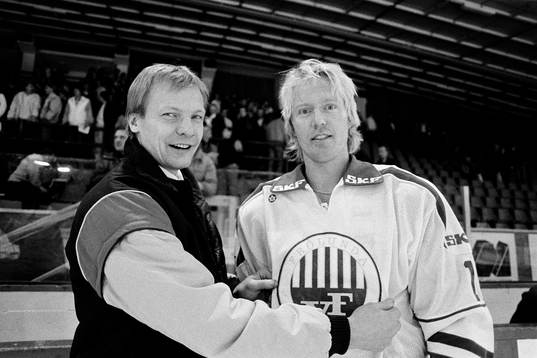 Thommie Bergman, tränare i Frölunda och Jörgen Pettersson