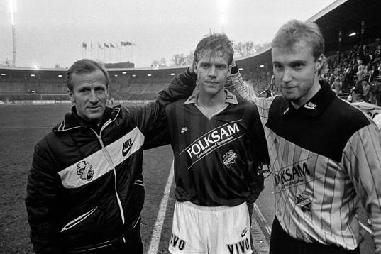 Rolf Zetterlund, tränare, Mats Olausson och Bernt Ljung,