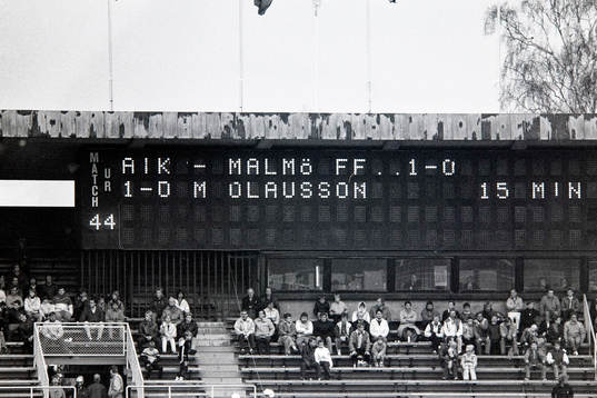 Resultattavlan på Stockholm Stadion där matchen spelades