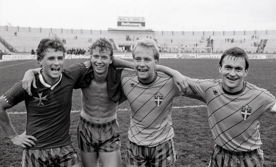 Glenn Hysén, Johnny Ekström, Mats Magnusson och Stig