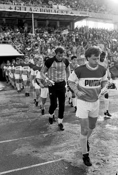 Ingemar Erlandsson och Jan Möller, målvakt, Malmö leder