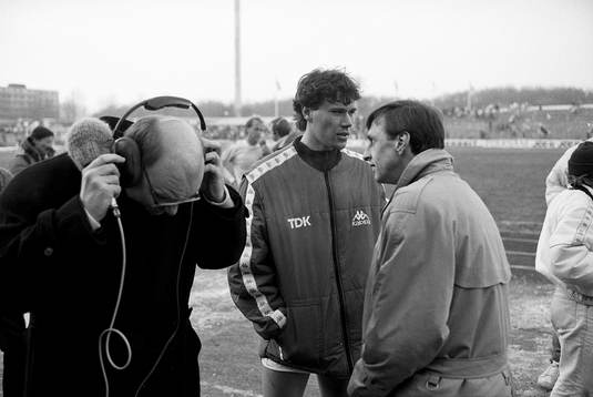 Marco van Basten och Johan Cruyff, tränare i Ajax