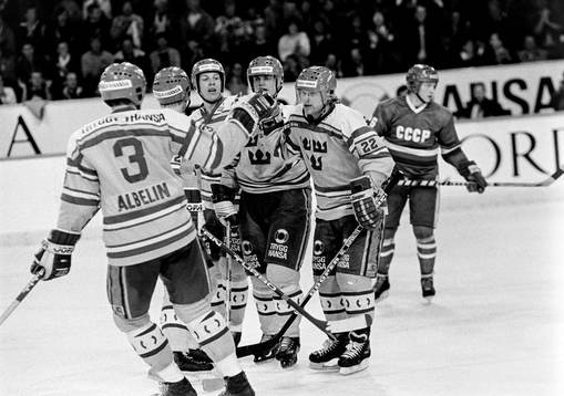 Sveriges Tommy Albelin, Jonas Bergqvist, Bengt-Åke