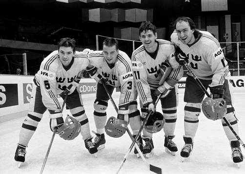 Mats Kihlström, Tommy Albelin, Håkan Loob och Mikael