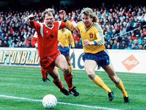 Fotboll, Sverige - Albanien, Johnny Ekström