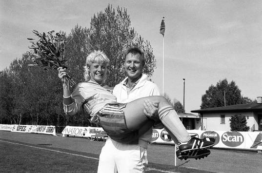 Anna Svenjeby, matchens lirare och Ulf Lyfors,