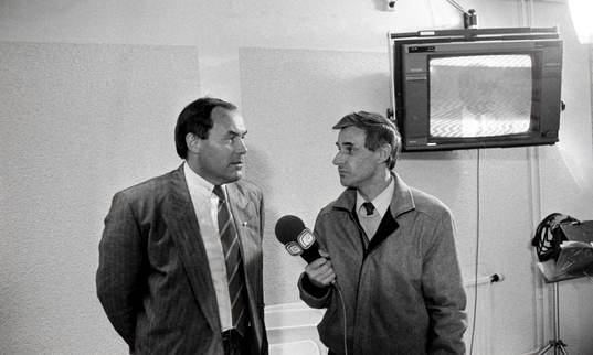 Lennart Söderberg och Bo Hansson, reporter, journalist