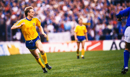 Sveriges Ulf Eriksson. Football, Euro qualifier, Sweden -