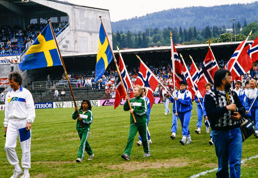 Flaggparad före finalen